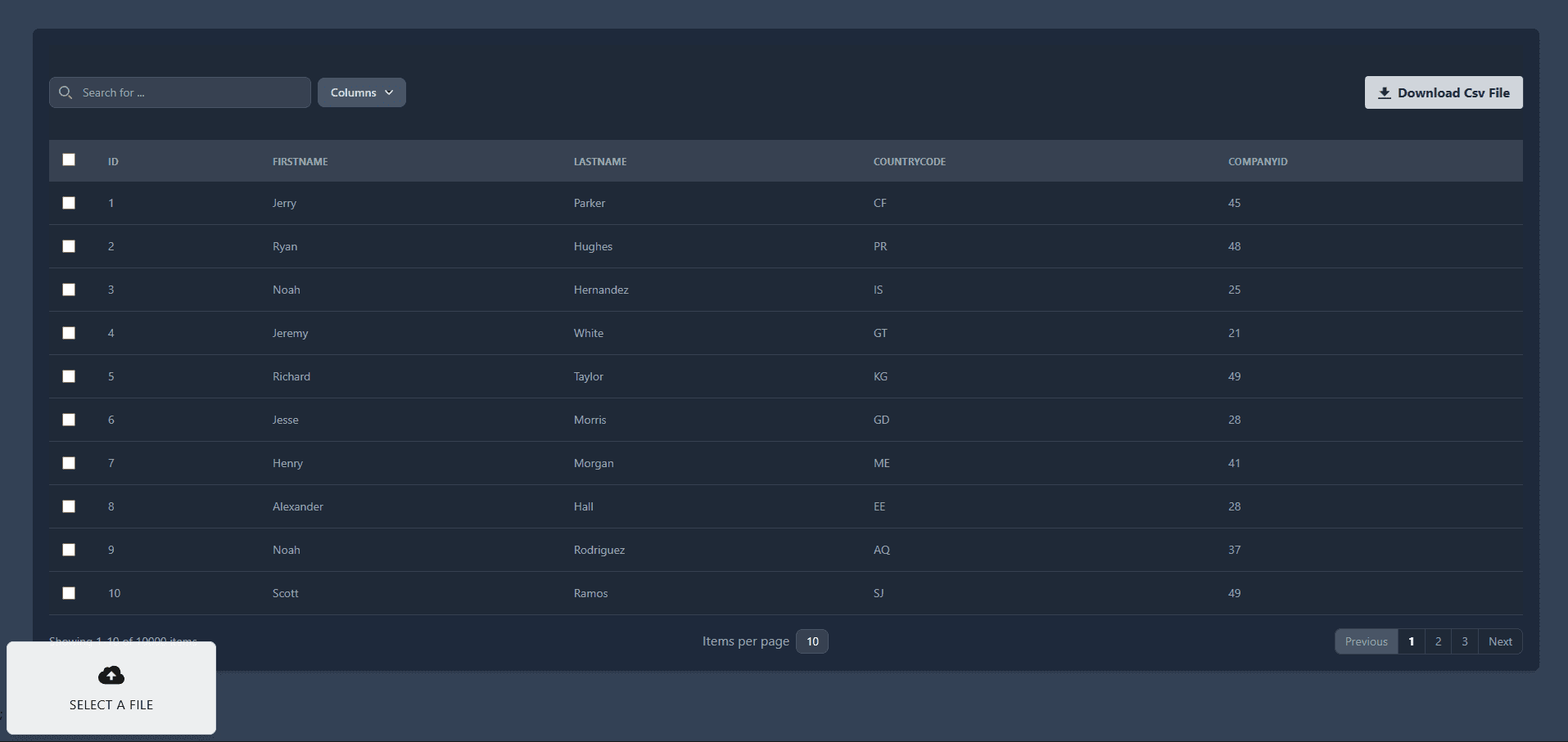 Advanced Data Table interface preview